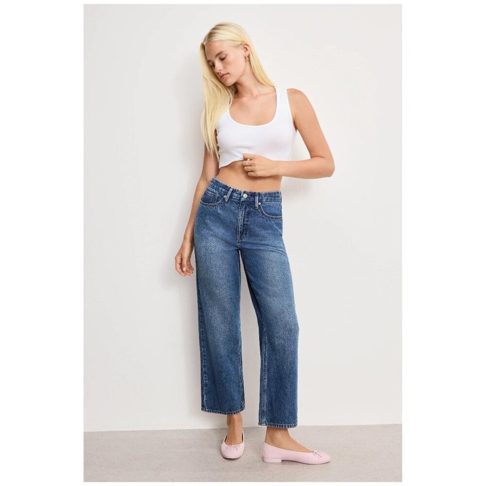 Anthropologie GA 90s Cropped Relaxed Straight Leg Denim Jeans High Rise Waist 29